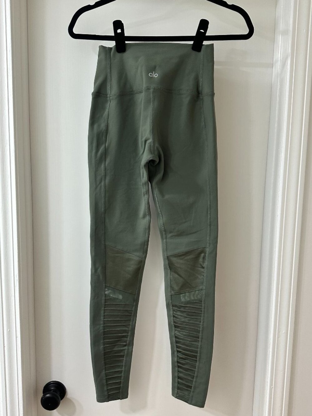Alo Yoga High Waist Moto Legging, Hunter Olive Green, Size Small - Picture 7 of 9